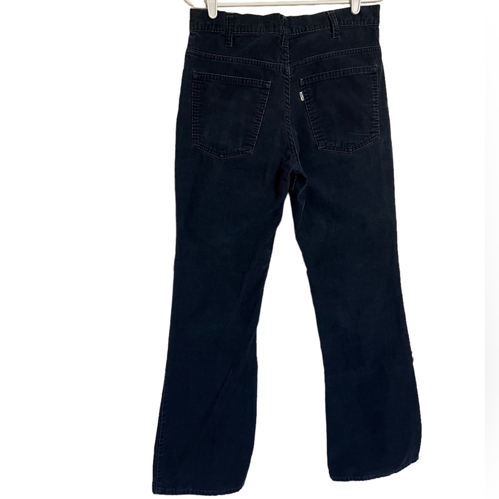 Vintage 70’s Levi’s 646 Navy Blue Corduroy Mid-Rise Semi Flare Jeans - Picture 2 of 10